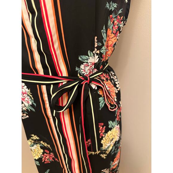 NWT Anthropologie x dRa Los Angeles Sanne Midi Dress Black Floral Belted Sz Med - Picture 3 of 8